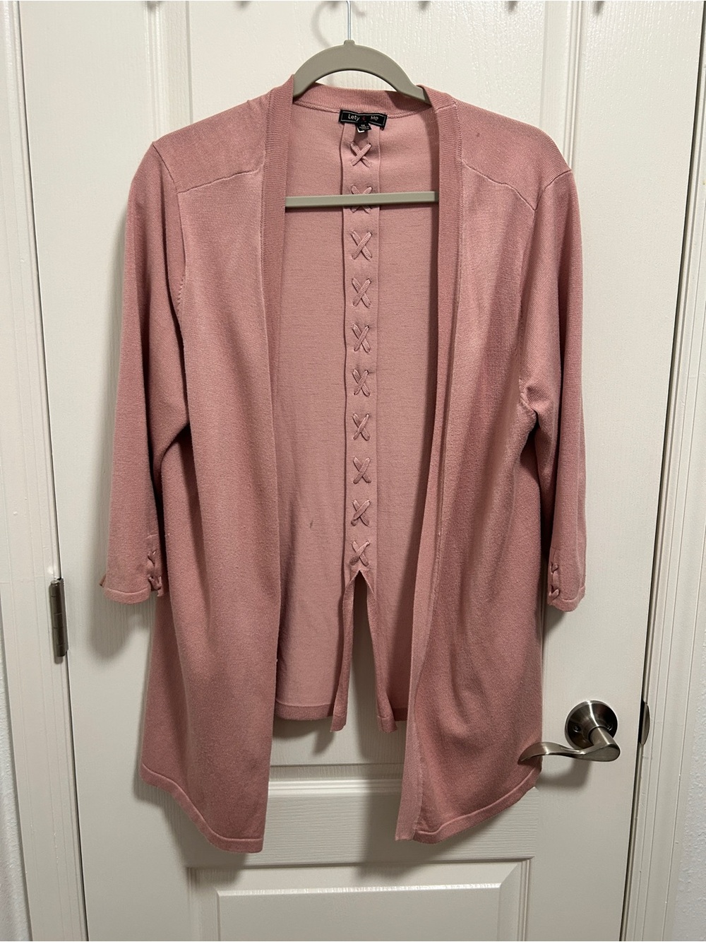 Cute Open-Front Knit Cardigan in Dusty Rose